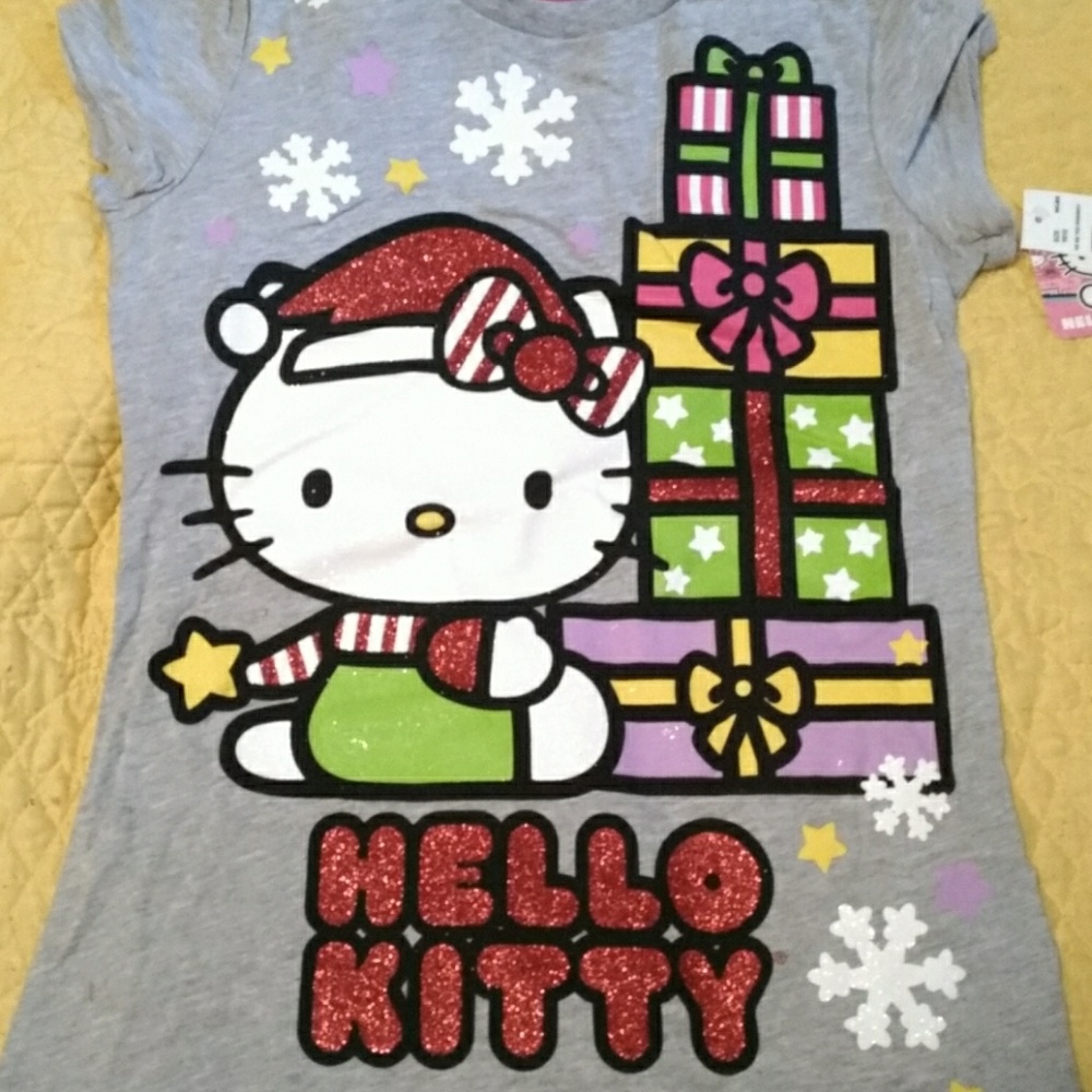Hello Kitty gray Christmas holiday shirt